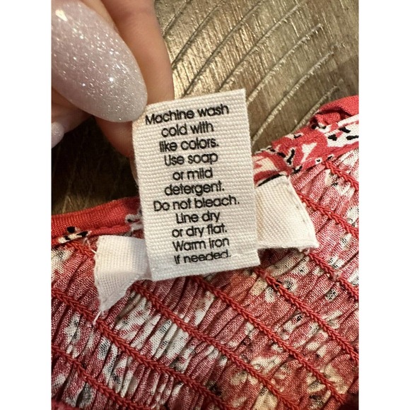 NWT Japna Women's Bodycon Stretch Dress Red Floral Sleeveless Ruffle V Neck - M - Picture 9 of 11